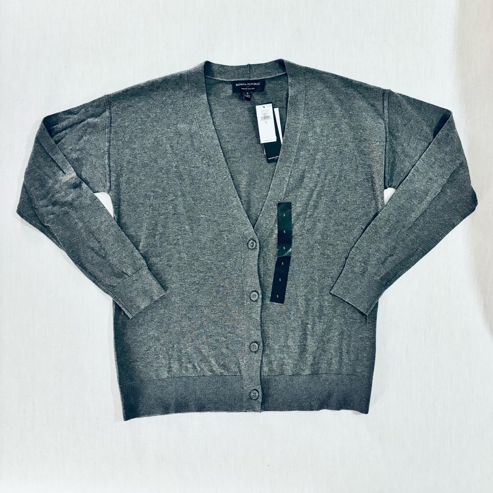 NWT Banana Republic Factory Forever Cardigan | S | Charcoal Grey